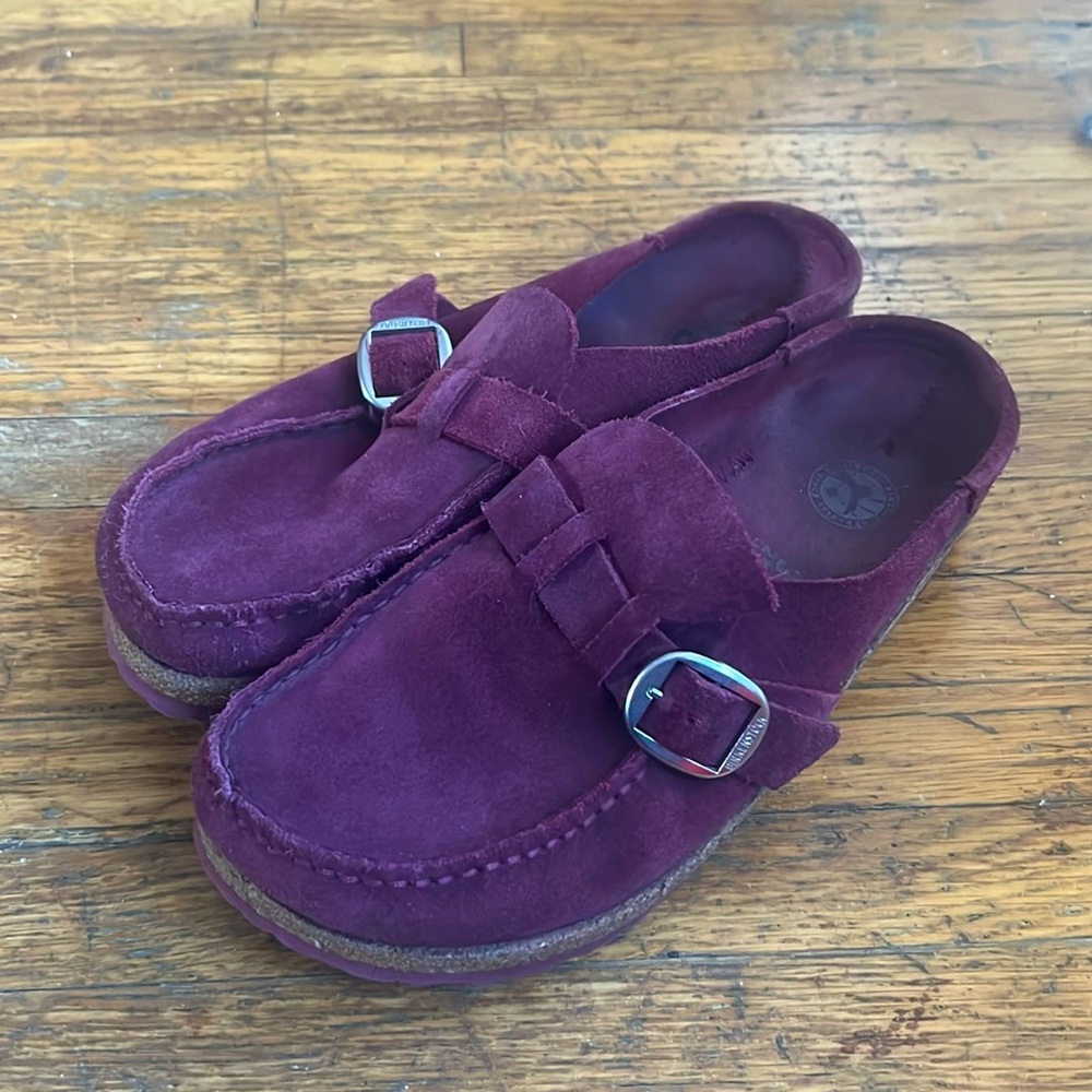 Birkenstock Buckley Women’s Show- Maroon/Purple Suede W8-8.5 EU 39